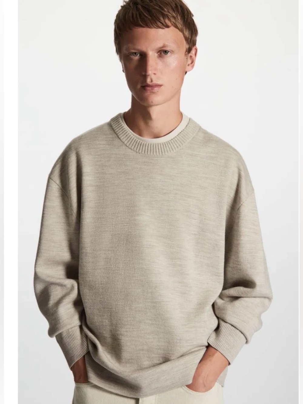 COS Relaxed Fit Merino Wool Blend Jumper , size Large